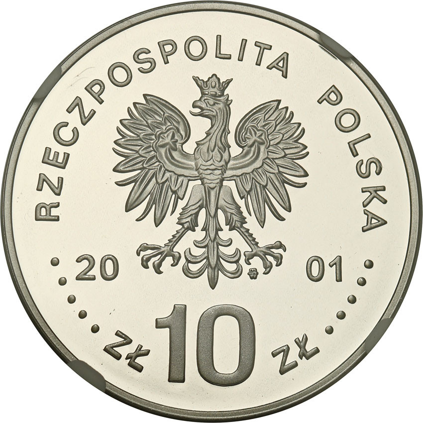 III RP. 10 złotych 2001 Jan III Sobieski półpostać NGC PF69 ULTRA CAMEO (2 MAX)
